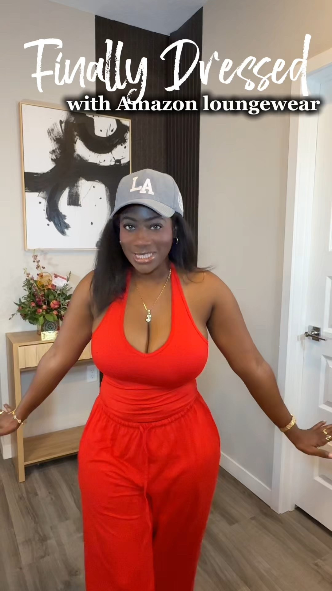 Comfy loungewear from Amazon in this gorgeous Valentine’s Day red color. Pants are a loose, oversized fit with an elastic waistband for support and matching fitted halter top. Jacket came with a workout set w leggings and a bralette 

#LTKValentine #LTKootd #LTKmorningroutine