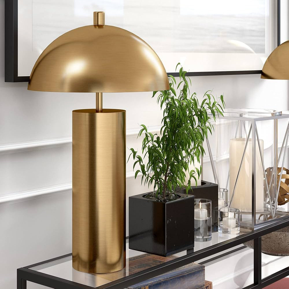 York 27" Tall Table Lamp with Metal Shade in Brass/Brass | Amazon (US)