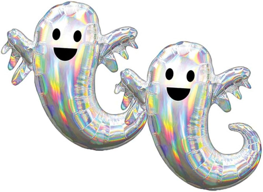 Set of 2 Holographic Spooky Ghost 28" Foil Party Balloons | Amazon (US)