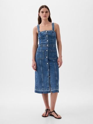 Apron Denim Midi Dress | Gap (CA)