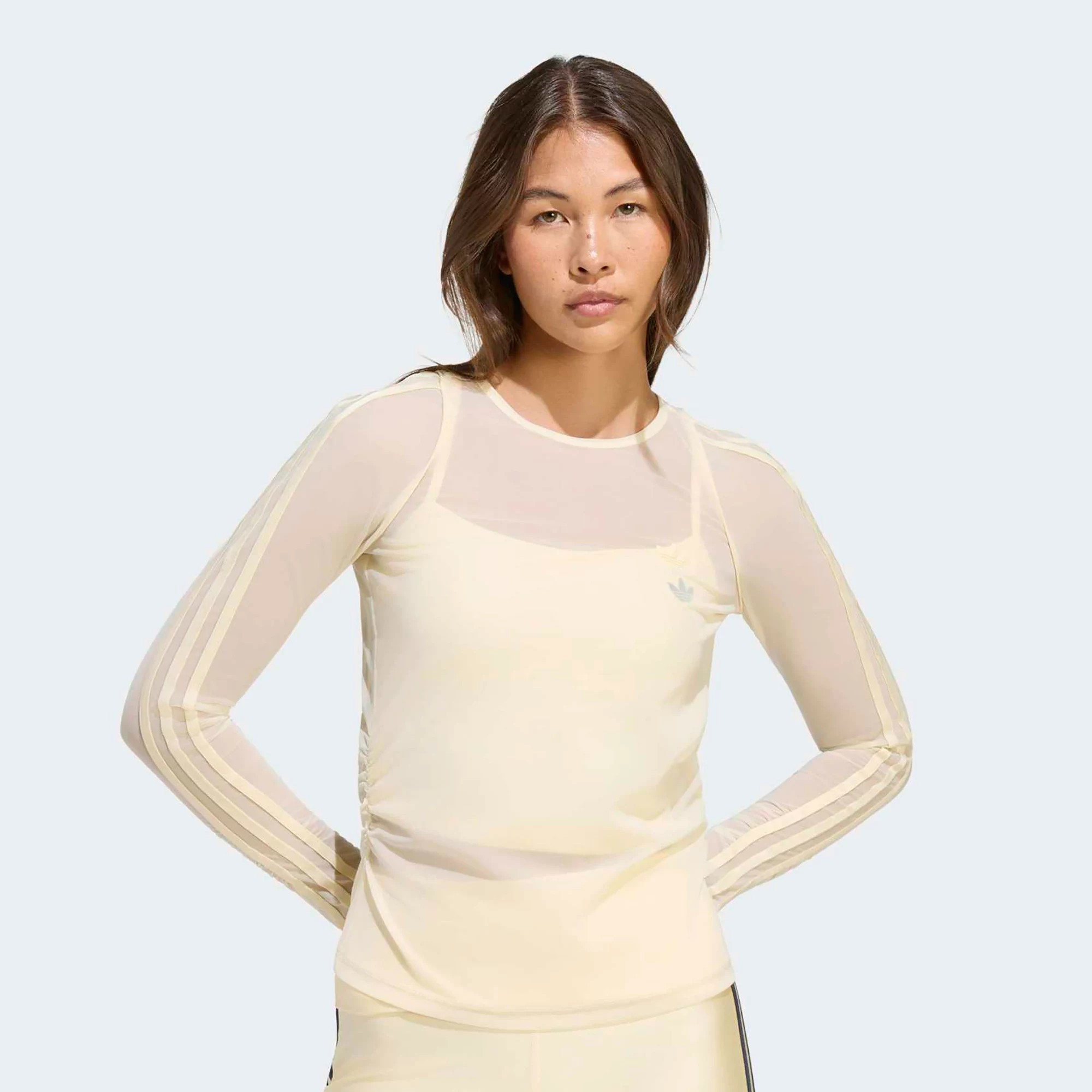 adidas Originals Women's Sport Long Sleeve Mesh Shirt, Large, Warm Vanilla | DICK'S Sporting Goods