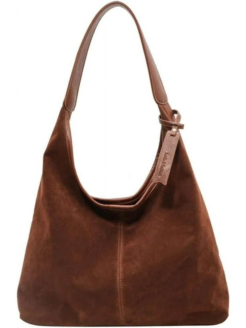 JUYGO Large Suede Tote Bag Shoulder Bag for Women Retro Suede Bag Commuter Handbag Slouchy Purse ... | Walmart (US)