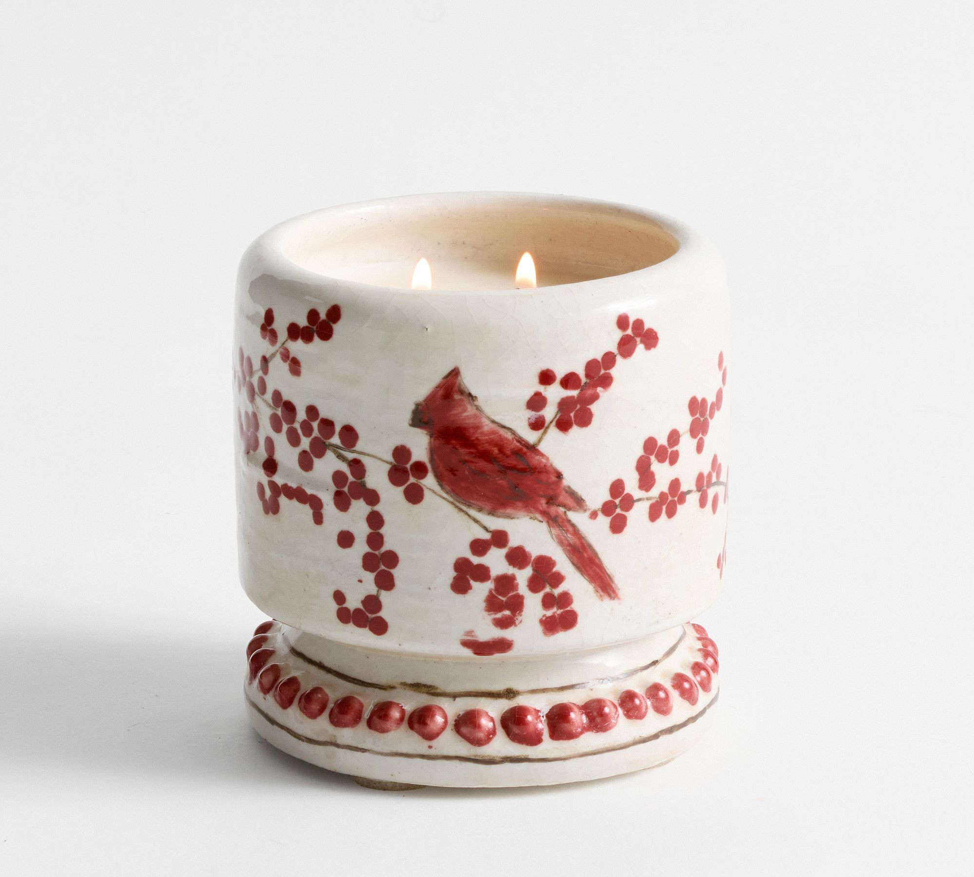 Red Cardinal Ceramic Candle - Cranberry Pomegranate | Pottery Barn (US)