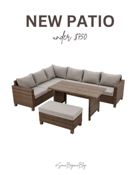 This patio set comes with a couch, bench, and table - all under $750! 

#LTKFamily #LTKHome #LTKSeasonal