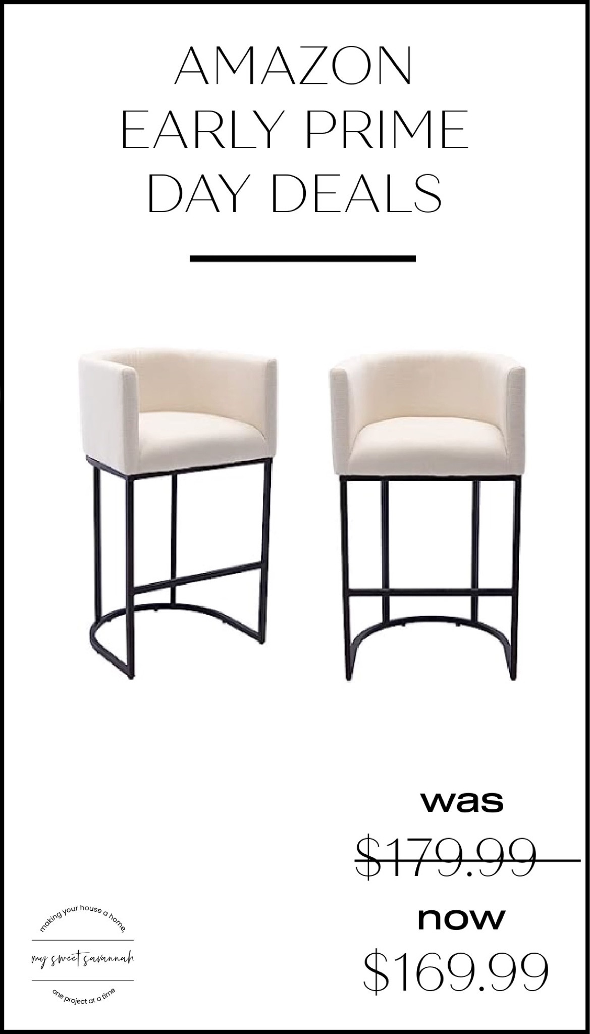 Modern counterweight linen fabric upholstered counter stools set of 1,2,3, or 4. Cream with black metal frame. We have these in our kitchen and love them! Amazon prime day deals! 

#LTKxPrimeDay #LTKsalealert #LTKhome