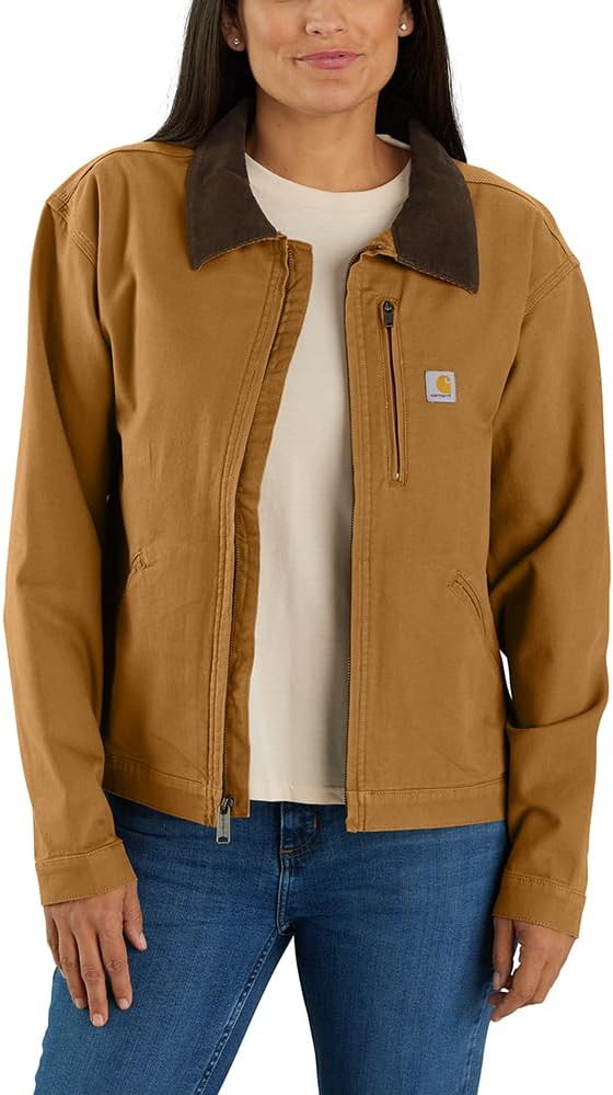 Carhartt Women's Rugged Flex Loose Fit Canvas Detroit Jacket | Amazon (US)