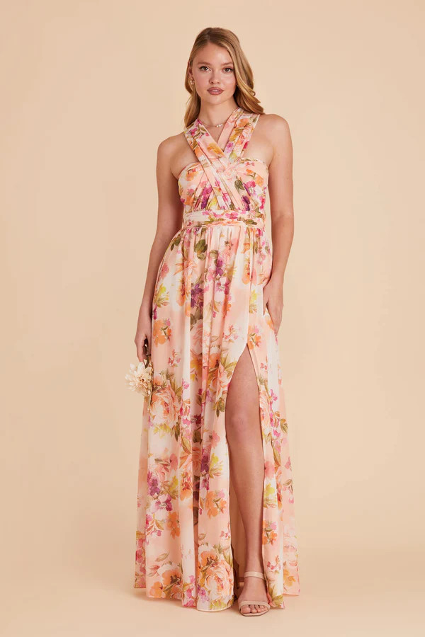 Grace Convertible Dress - Coral Sunset Peonies | Birdy Grey