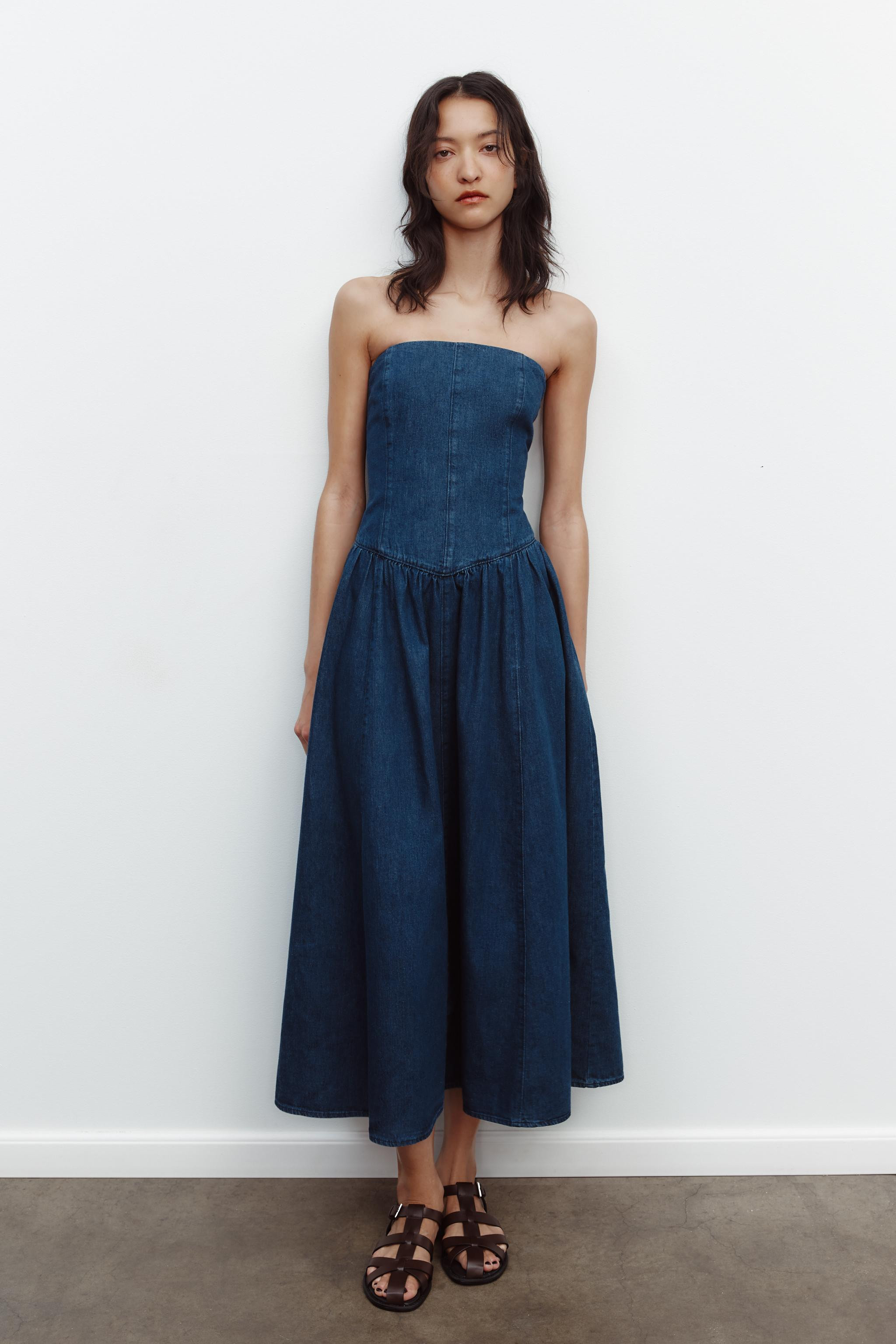 TRF DENIM MIDI DRESS | Zara US