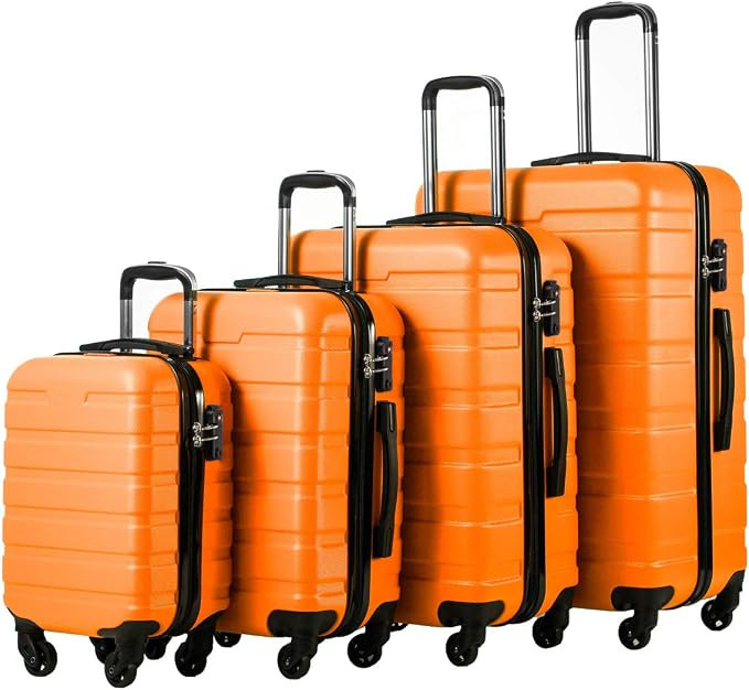 COOLIFE Luggage 3 Piece Set Suitcase Spinner Hardshell Lightweight TSA Lock 4 Piece Set | Amazon (US)