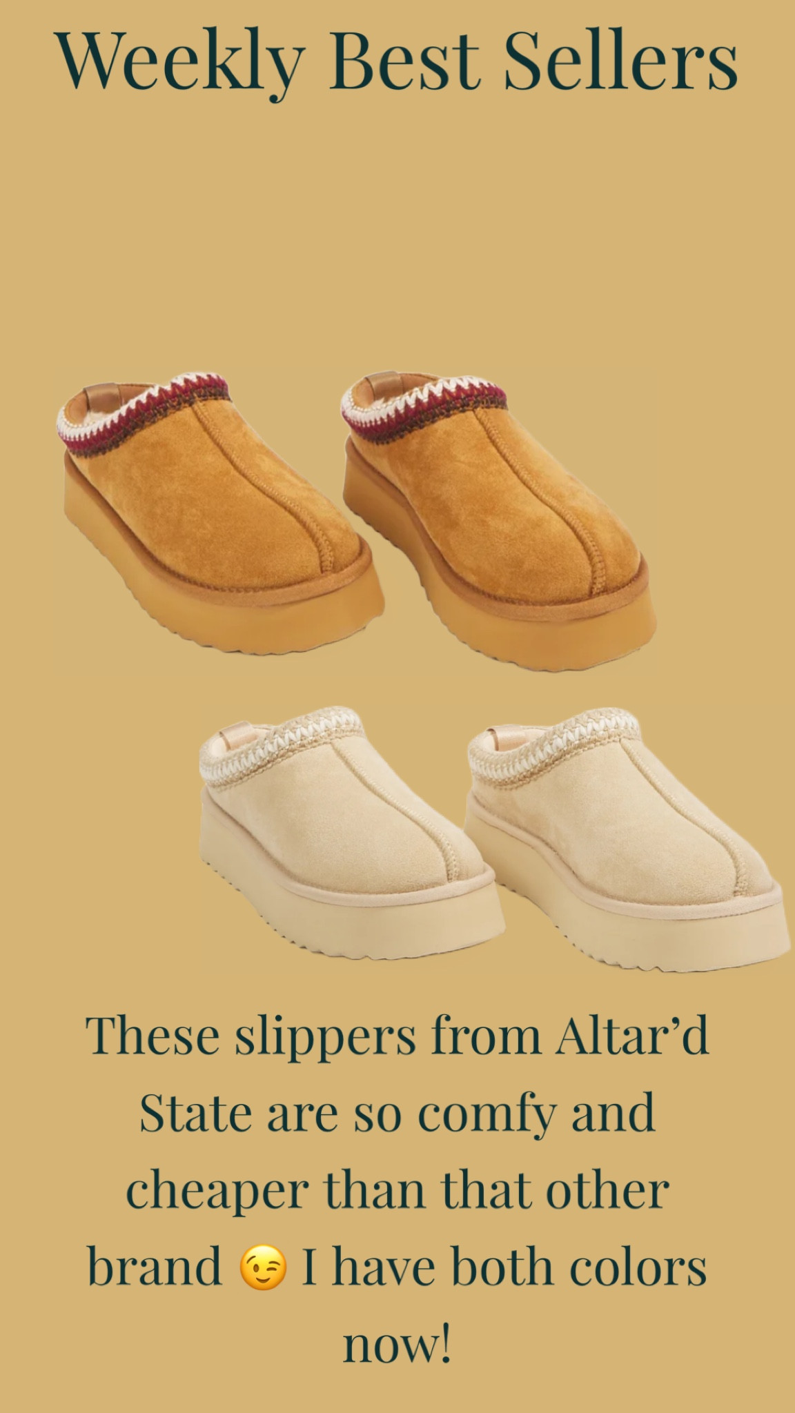 These slippers from Altar’d State are so comfy and cheaper than that other brand 😉 I have both colors now!

#LTKshoecrush #LTKfindsunder100 #LTKstyletip