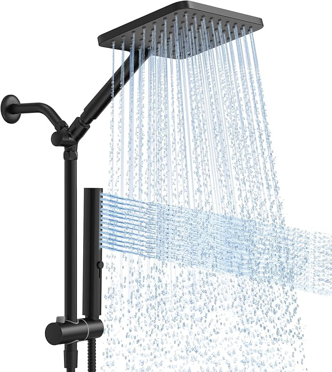 Shower Heads with Handheld Combo, 10 Inch High Pressure Rain Shower Head, Height Adjustable Dual ... | Amazon (US)