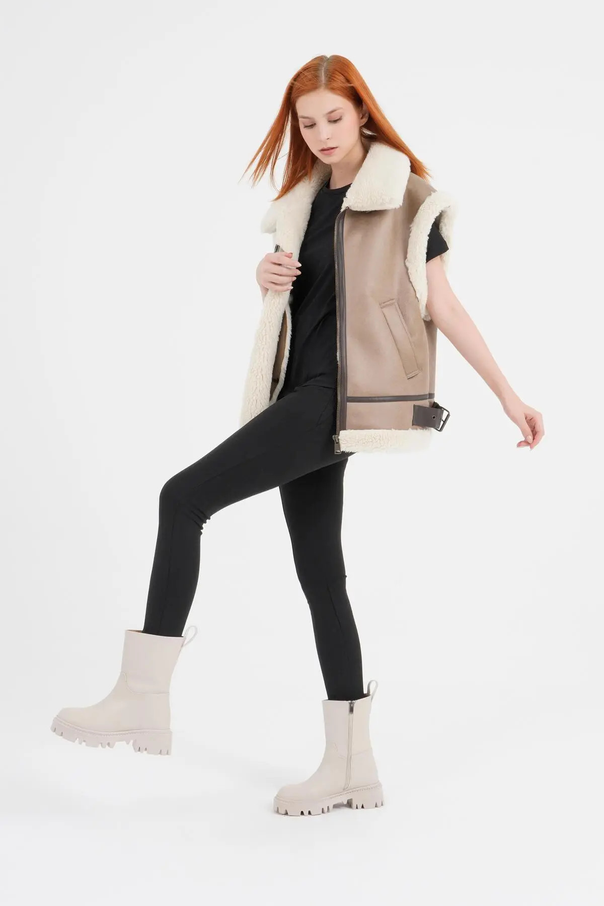 CZ London Stiefelette - Beige - Flacher Absatz Fast ausverkauft | Trendyol DE