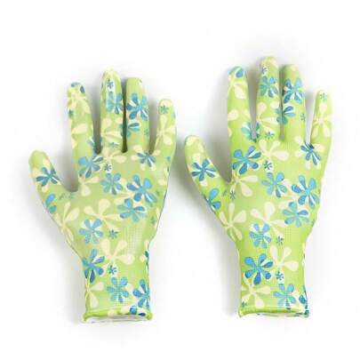 Women's Gardening Gloves With Rubber Coated Floral Print - Lightweight & Breathable For Planting, Weeding, Outdoor Work (1-Pair/2-Pair) | SHEIN