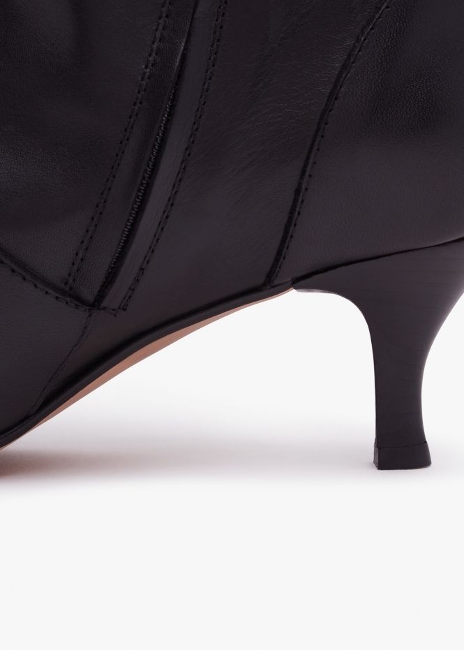 Lucy Black Leather Knee Boots | Daniel Footwear (UK)