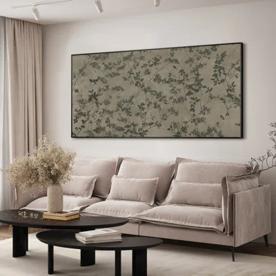 Extra Large Wall Art Fabric Print - Vintage Floral Antique Botanical Rustic Artwork Decor for Living Room or Bedroom - "Frame Assembly Required (Unfin | Wayfair North America