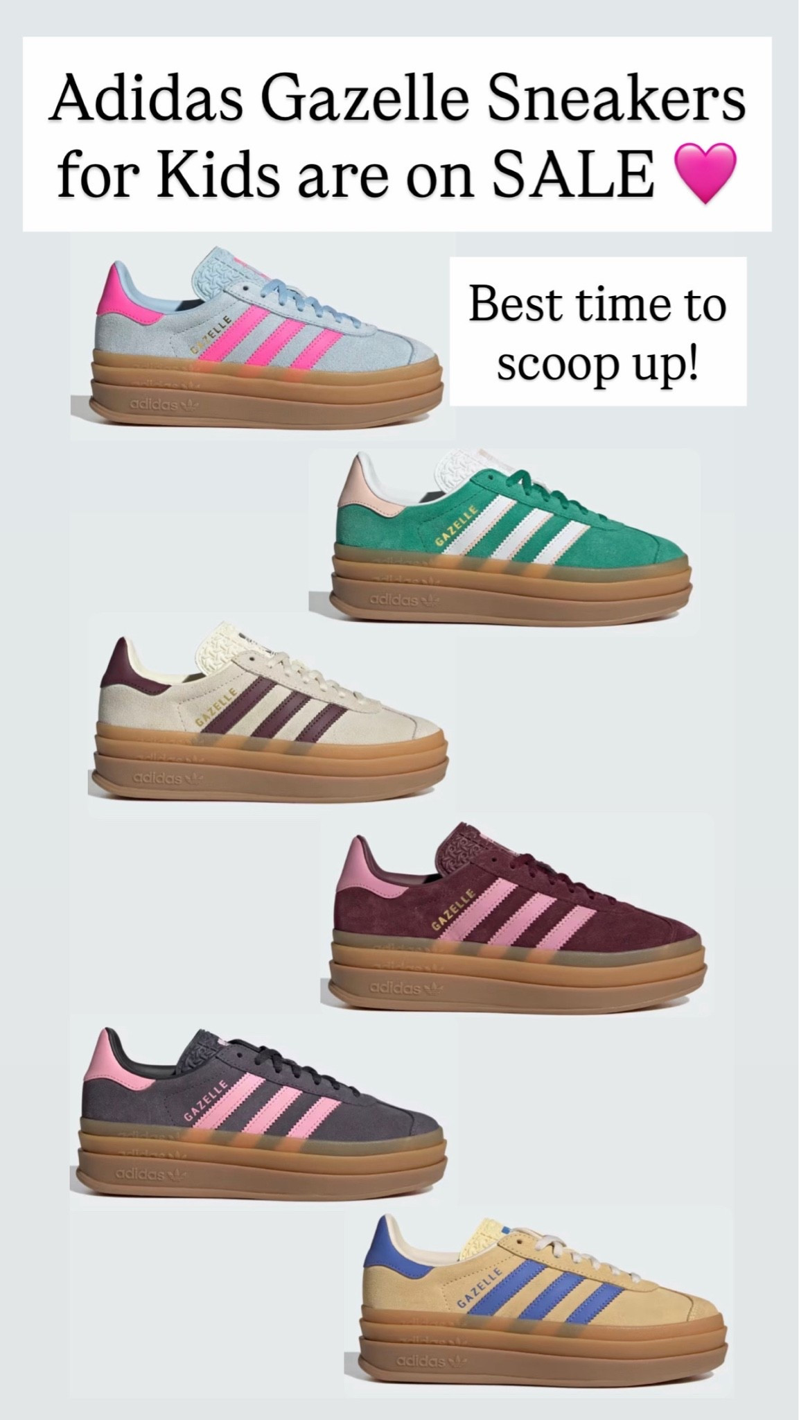 Adidas Gazelle sneakers for kids are on sale

#LTKKids #LTKSaleAlert