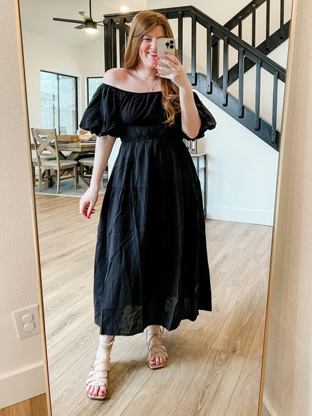 Off the shoulder dress from amazon wearing size medium. Little black dress. Vacation outfit. Beach dress. 

#LTKstyletip #LTKunder50 #LTKtravel