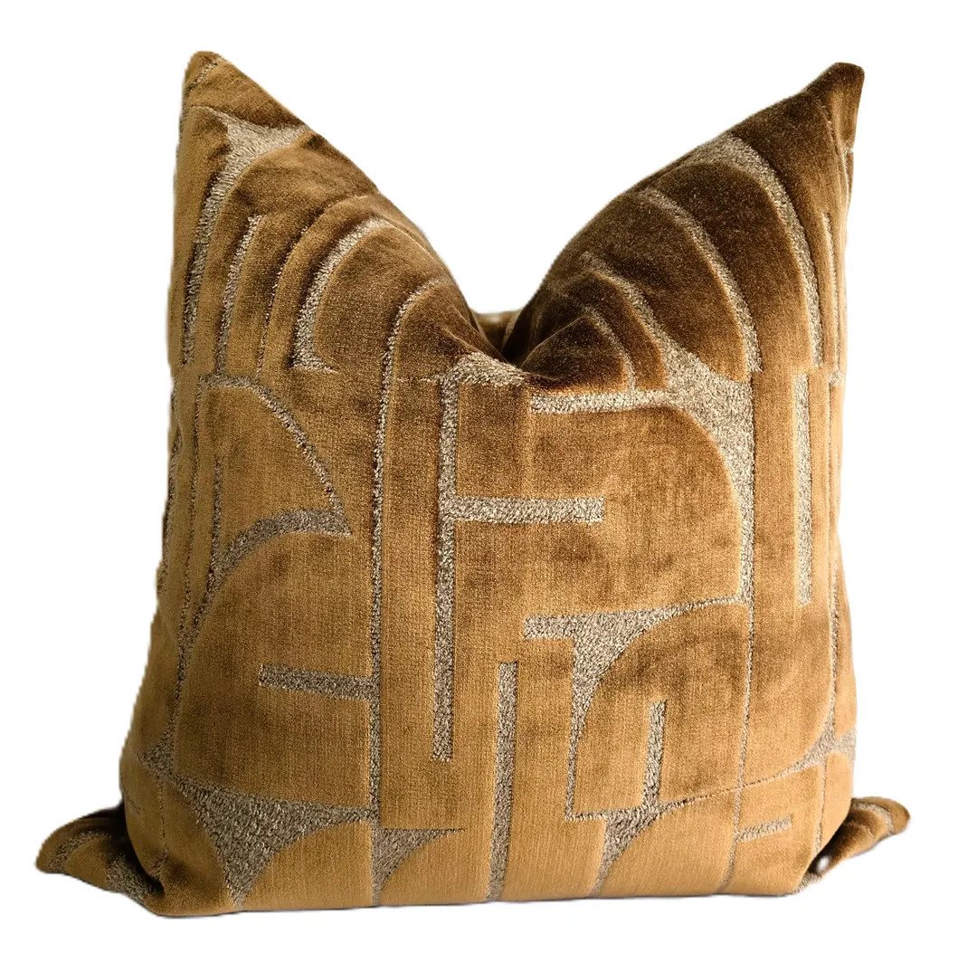 Coppery Brown Velvet Pillow Cover - Etsy | Etsy (US)