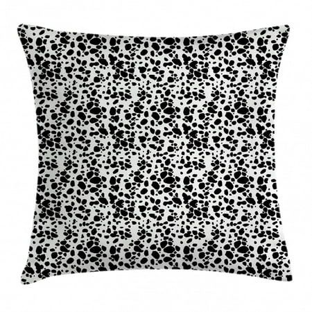 Dalmatian Dog Print Throw Pillow Cushion Cover, Black and White Puppy Spots Fur Pattern Fun Spotted  | Walmart (US)