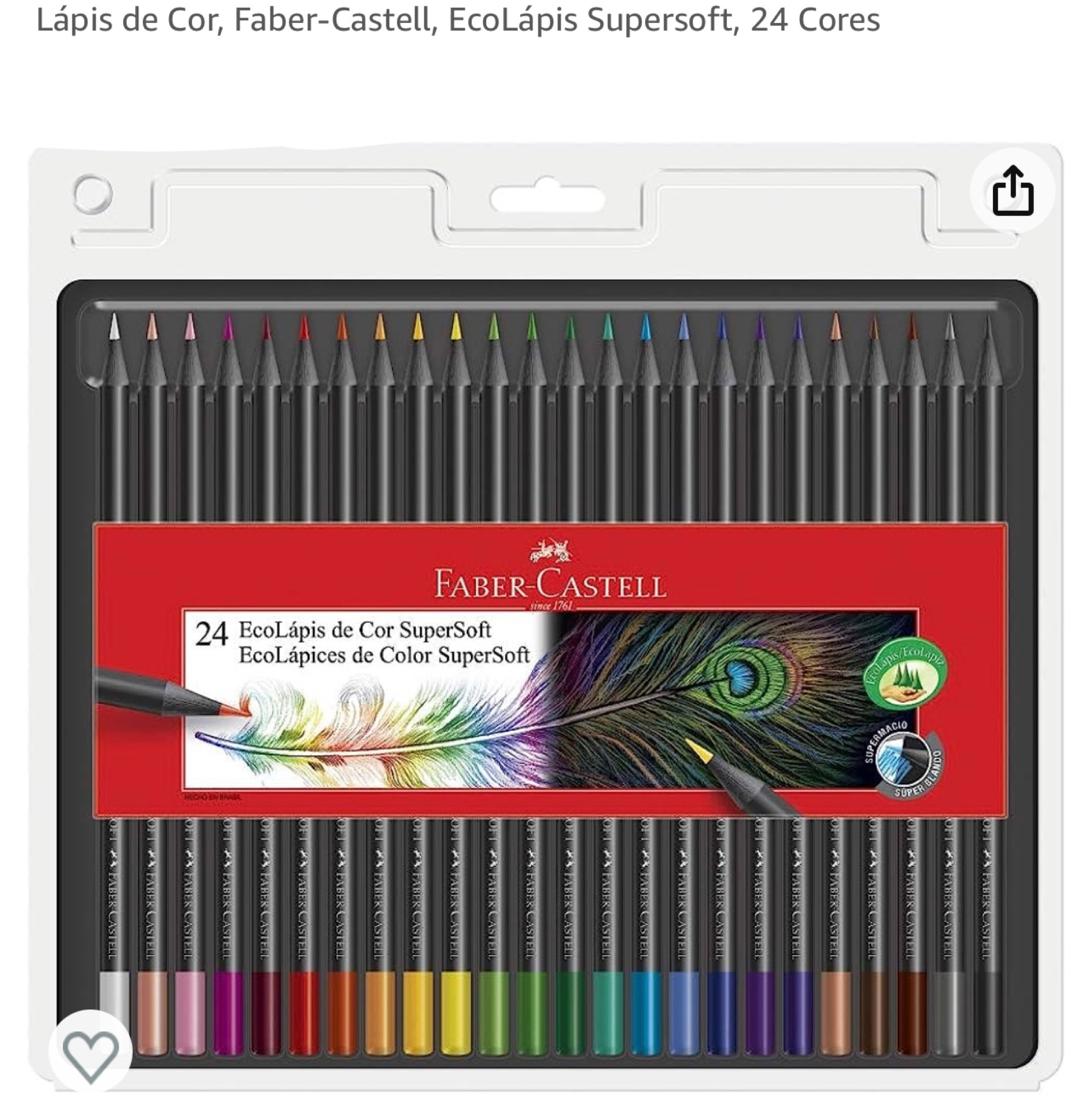 Lápis de Cor, Faber-Castell, EcoLápis Supersoft, 24 Cores
#amazonnaltkacademy
