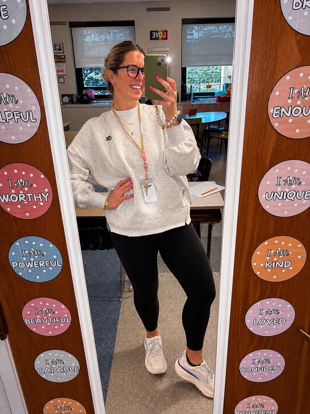Comfy day vibes, you can never go wrong with Lululemon leggings. I’m wearing a size 14! This sweatshirt is also so comfy. I love having a mock neck. It’s such a great sweatshirt to pair with leggings.

#LTKMidsize #LTKootd