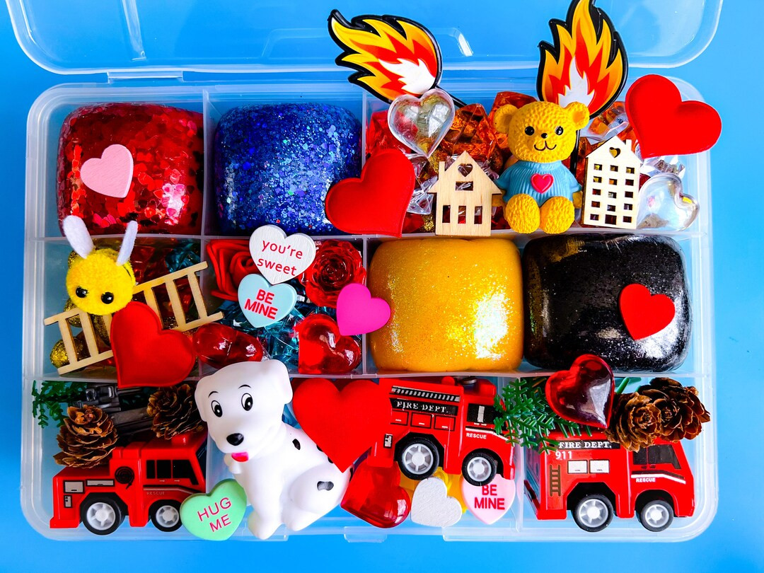 Love on FIRE, Valentine's Play Dough Kit, Play Dough Kit, Valentines Sensory Kit, Playdough Kit, ... | Etsy (US)