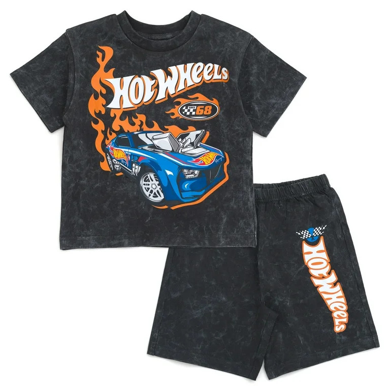 Hot Wheels T-Shirt and Shorts Outfit Set Toddler to Big Kid | Walmart (US)