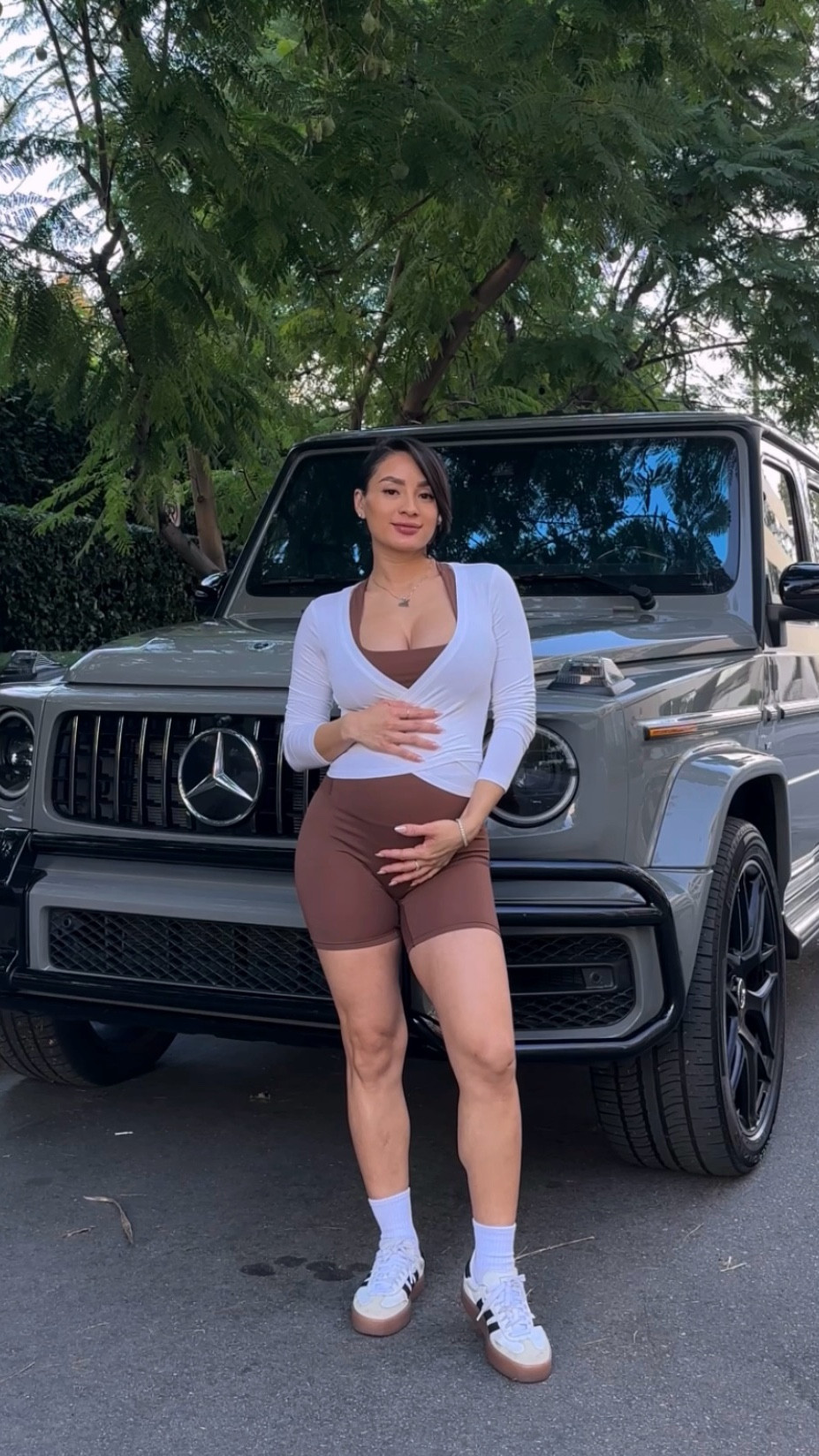 Second trimester and I still fit in this set. I did buy the long sleeve workout bolero for when I don’t want to show my belly Preg

#LTKActive #LTKootd #LTKBump