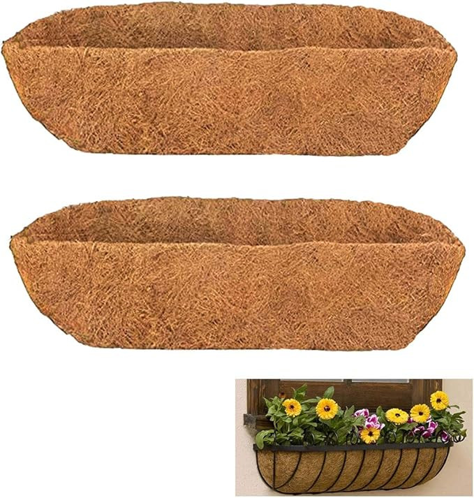 2pcs Trough Coco Liner 36 inch Wall Planter Replaceable Coco Liner for Window Box, Fence Flower B... | Amazon (US)
