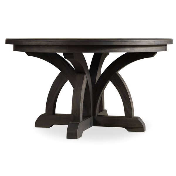 Corsica Dark Round Dining Table with One 18-Inch Leaf | Bellacor