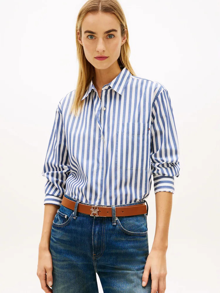 Tommy Hilfiger Blue Classic Oversized Fit Poplin Shirt | Next US