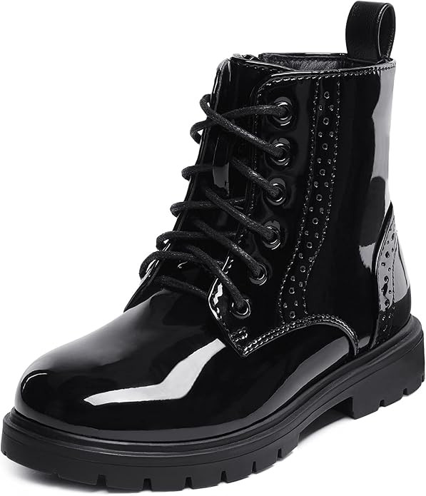 DREAM PAIRS Boys Girls Side Zipper Combat Ankle Boots(Toddler/Little Kid) | Amazon (US)