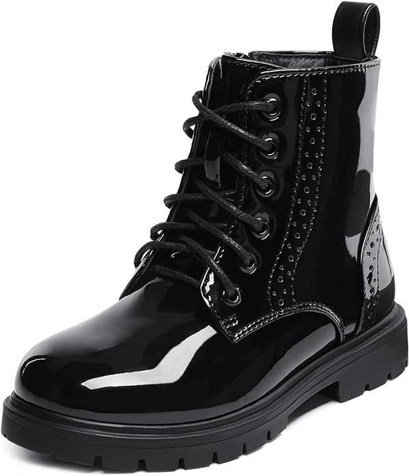 DREAM PAIRS Boys Girls Side Zipper Combat Ankle Boots(Toddler/Little Kid) | Amazon (US)