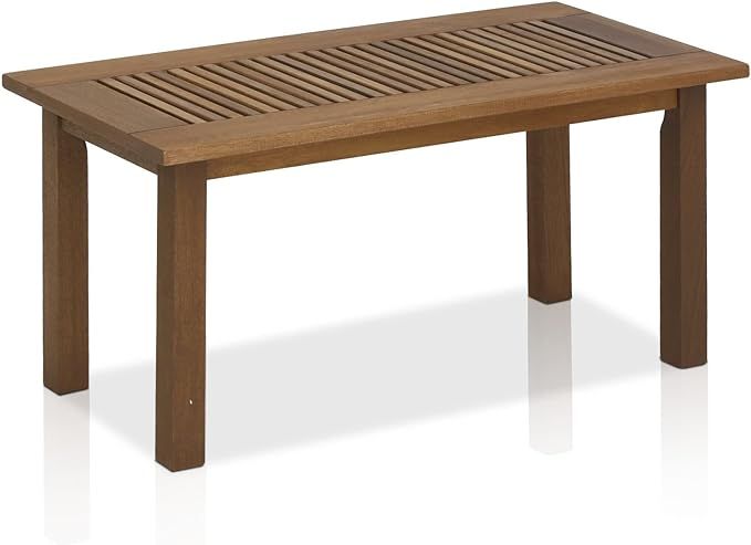 Furinno FG16504 Tioman Hardwood Patio Furniture Outdoor Coffee Table in Teak Oil, 1-Tier, Natural | Amazon (US)