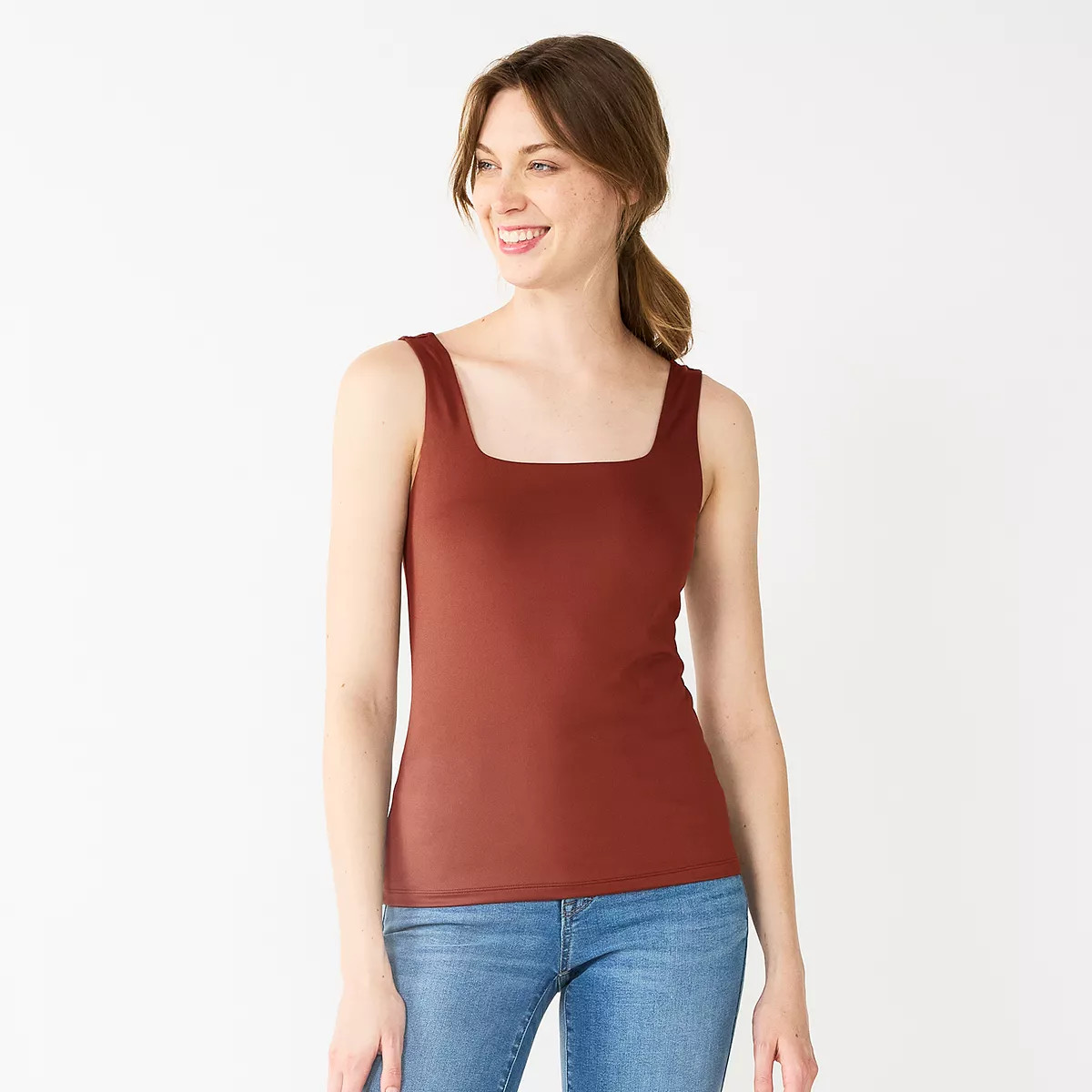 Women's Nine West Sculpt Squareneck Tank Top | Kohl's
