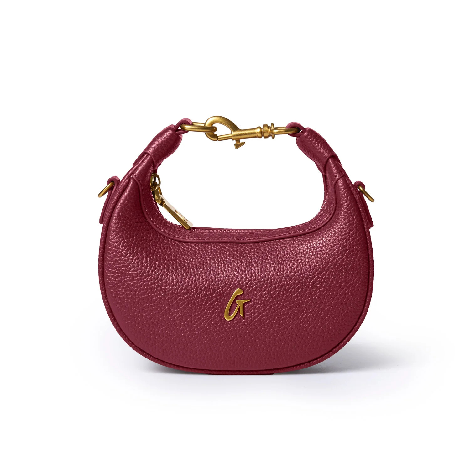 NANO PEBBLE HOBO BAG - BURGUNDY | Glam-Aholic Lifestyle