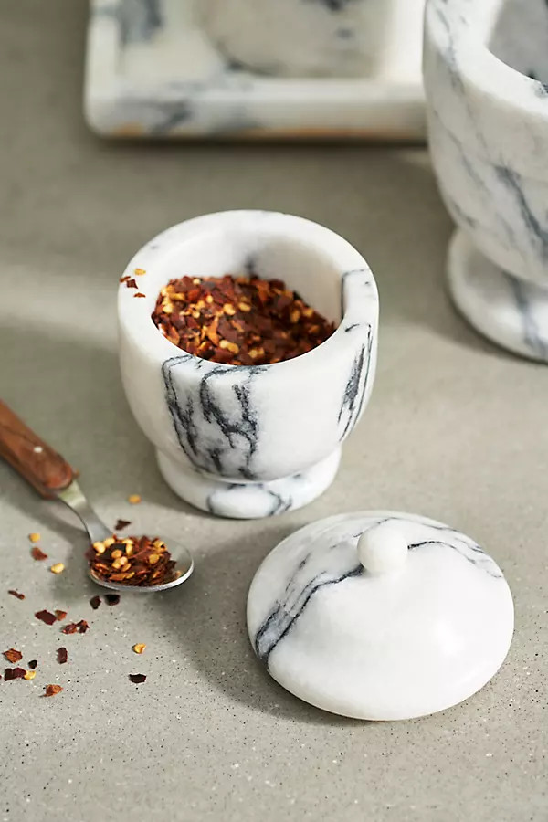 Smoky White Marble Jar | Anthropologie (US)
