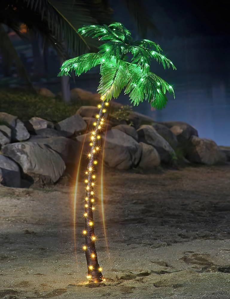 Lightshare 5FT Artificial Lighted Palm Tree, 56LED Lights, Decoration for Home,Party, Christmas, ... | Amazon (US)