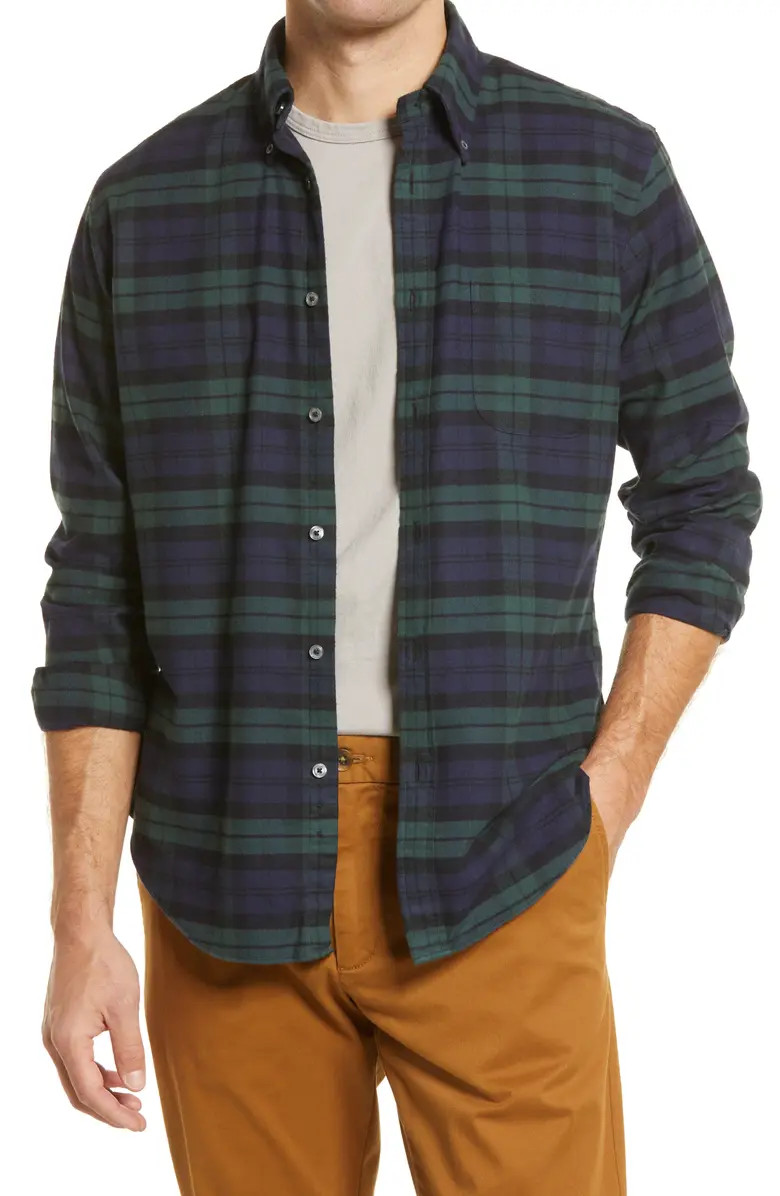 Brooks Brothers Plaid Flannel Button-Down Shirt | Nordstrom | Nordstrom