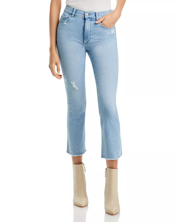 Bridget High Rise Cropped Kick Flare in Breeze Distressed | Bloomingdale's (US)