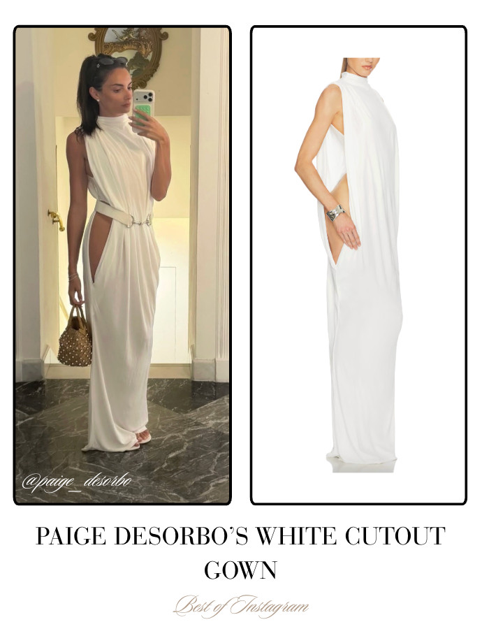 Paige DeSorbo's White Cutout Gown 📸= @paige_desorbo 

 