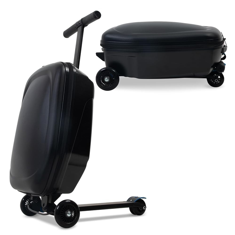 20" Scooter Suitcase for Kids, 2-in-1 Ride On Luggage with Wheels for Boys & Girls Ages 4-15, Fol... | Amazon (US)