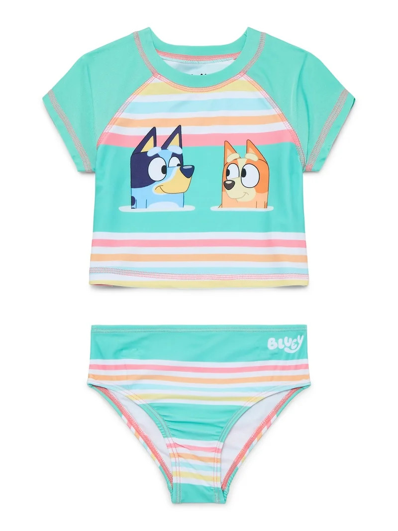 Character Toddler Girl Rash Guard Bikini Swimsuit Set, 2-Piece, Sizes 12M-5T | Walmart (US)