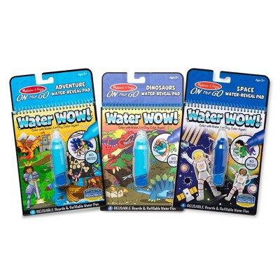 Melissa & Doug On the Go Water Wow! Reusable Color with Water Travel Toy Activity Pad with Chunky Water Pen - 3pk (Dinosaurs, Adventure, Space) | Target