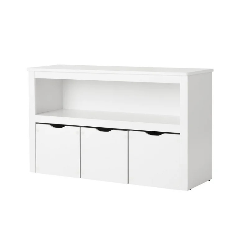 Your Zone Kids Toy Storage Cabinet with Three Rolling Bins, White Finish | Walmart (US)