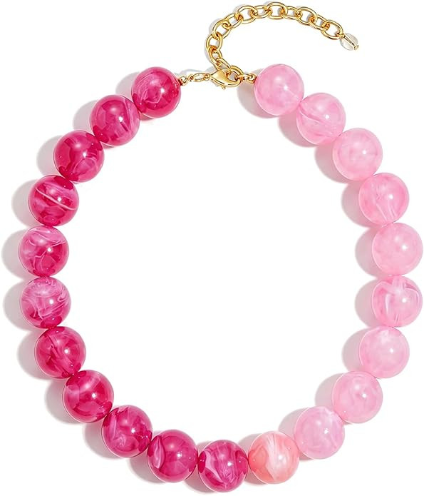 Colorful Chunky Necklaces for Women Trendy Large Resin Beaded Necklace Bold Statement Chunky Chok... | Amazon (US)