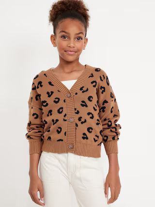 Printed Button-Front Cardigan Sweater for Girls | Old Navy (US)