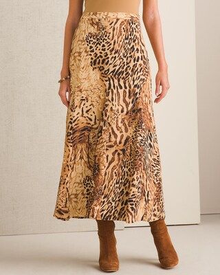 Animal-Print Godet Maxi Skirt | Chico's