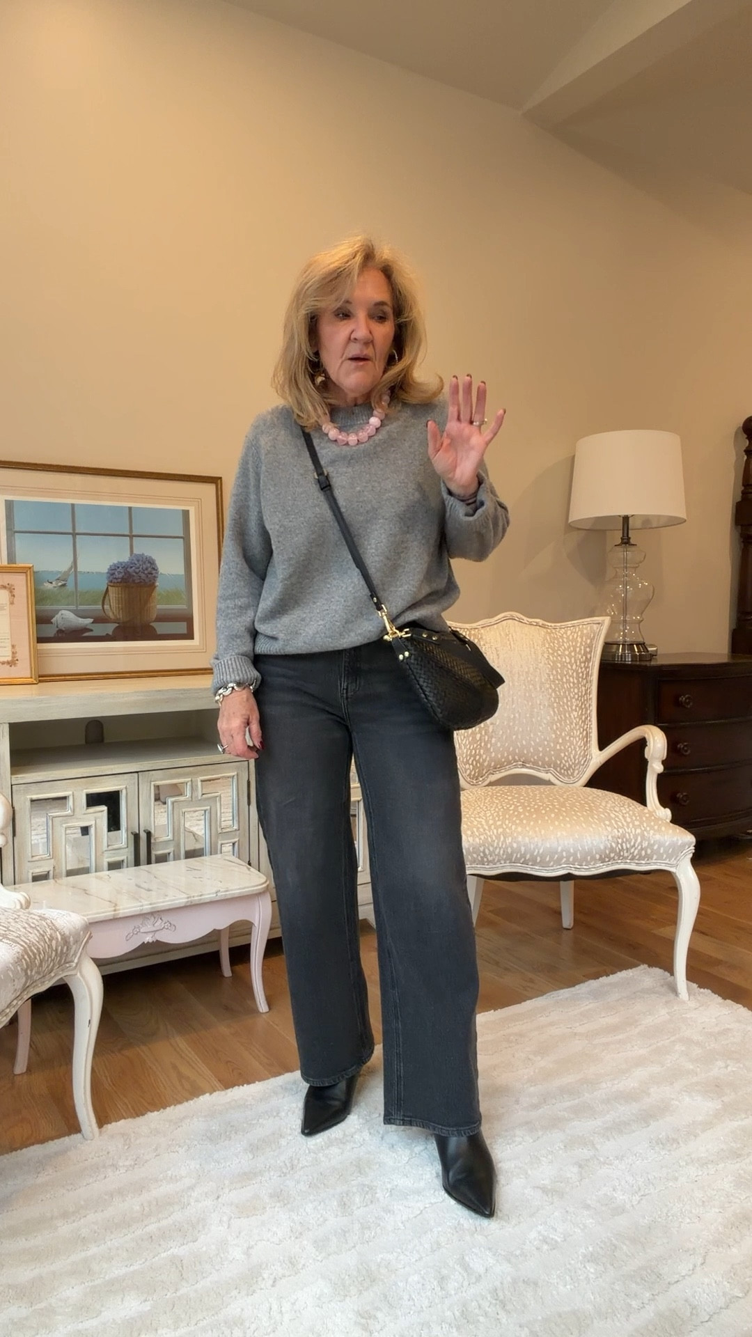 @quince cashmere size medium 
Jeans are restocked size 29 waist 28 inseam 
Tshirt size large 
Boots size up 1/2 


#LTKdayinmylife #LTKOver40 #LTKootd