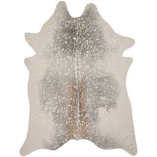 Clayton Faux Cowhide Area Rug (3'10 x 5 - Pewter) | Bed Bath & Beyond